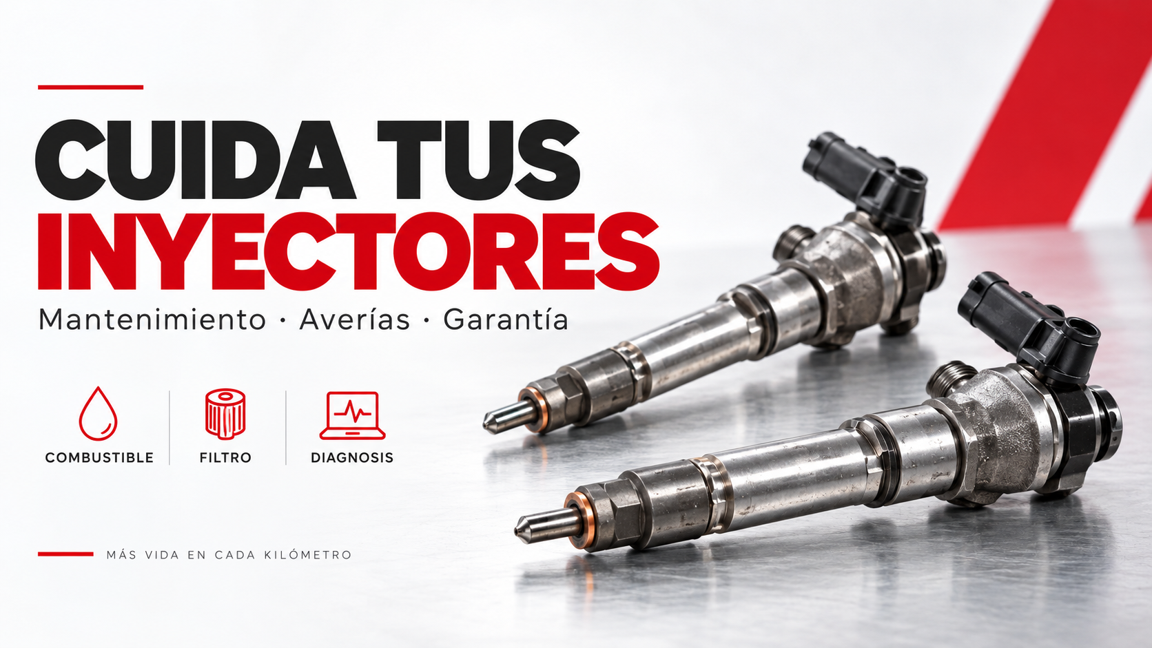 Inyectores diésel ilustrativos para la guía de mantenimiento, averías y garantía de Lovecars